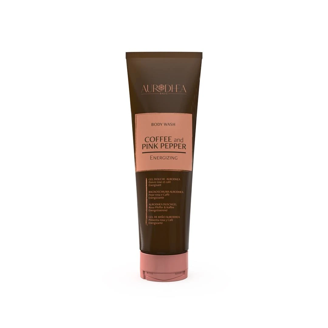 Gel de banho de café e pimenta-rosa